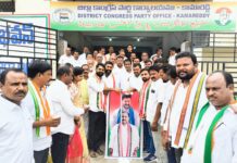Milk Abhishekam Performed for Portraits of CM and PCC President