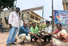 Sarpanch Gangareddy Plants Saplings as Part of Vana Mahotsav